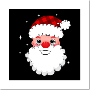 Cute Santa Christmas Posters and Art